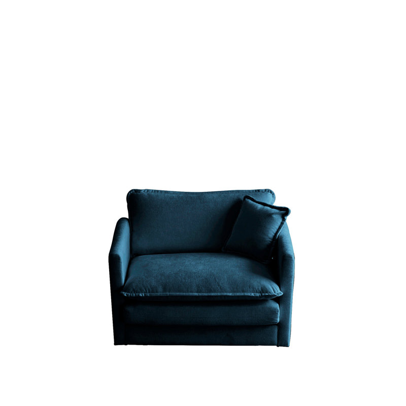 Fauteuil de salon en chenille bleu Comfy