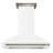 Forno Aria 48 Inch Wall-Mounted Range Hood in White with 1200 CFM Motor, 4-Speed Fan, Charcoal Filter-114400309