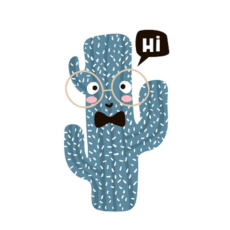 Cartoon Cactus - Wrapped Canvas Print, 91cm H x 91cm W x 3.8cm D