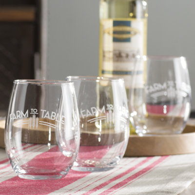 Aaina 21oz. Stemless Wine Glass Set