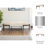 57" Modern Glam Upholstered Bench - White & Gold Metal and Wood Ottoman for Bedroom & Living Room.
