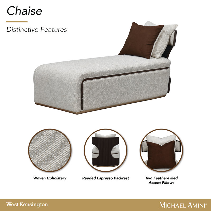 West Kensington Chaise - Buff/Seal Salt Caramel, Espresso Wood