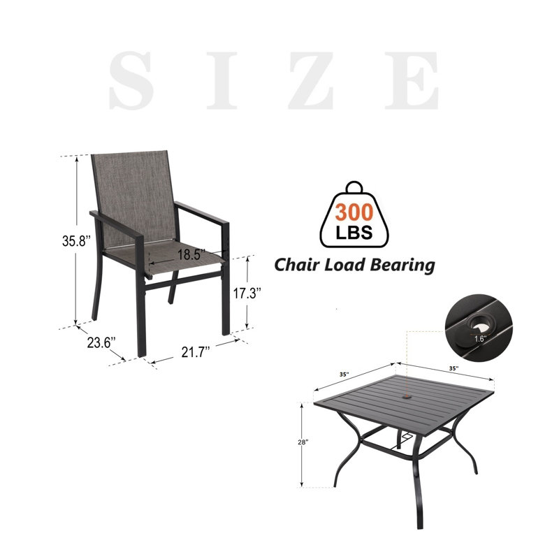 4 - Person Patio Dining Set, Brown