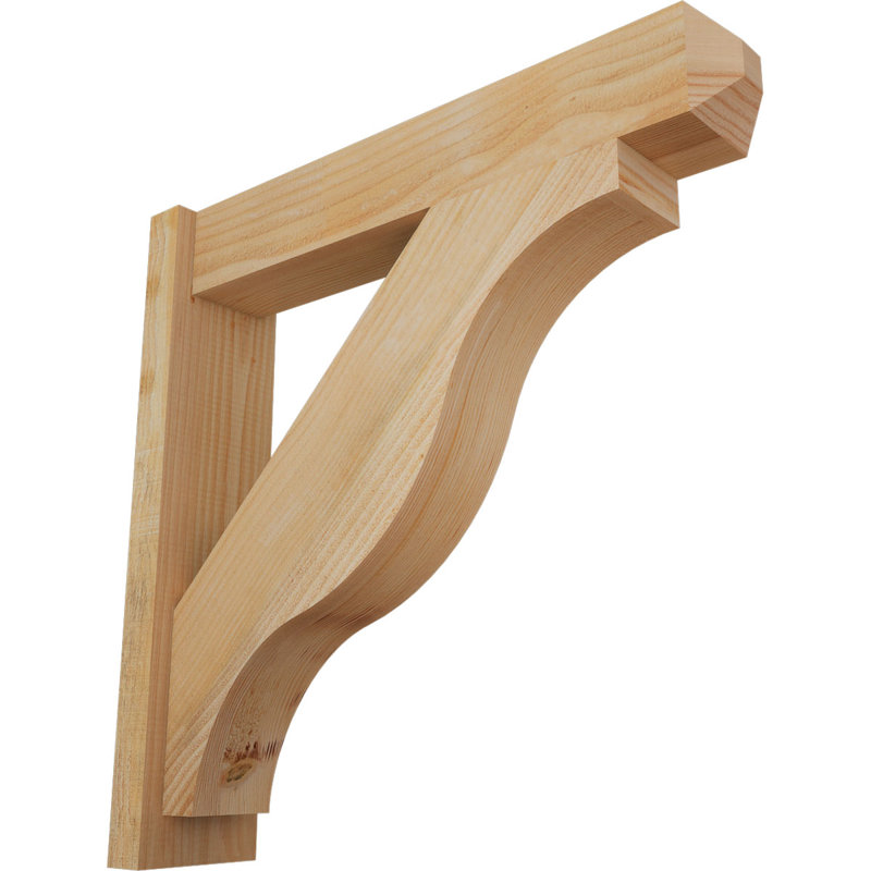 Persienne en bois rustique Funston Craftsman, Sapin Douglas de 6 po (sciage brut), P 28 po x H 28 po