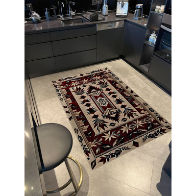 Tapis décoratif rétro bourgogne