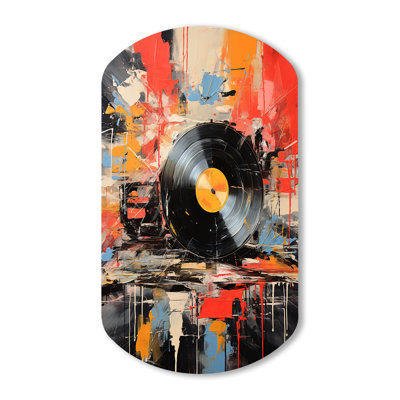 Ramsey - Cylinder Vinyl Records Metal Wall Art, Asymmetrical Metal Wall Sculpture Print