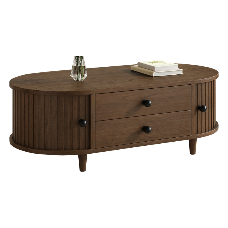 Oval Coffee Table with Storage