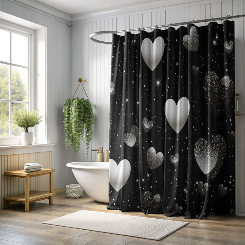 Rideau de douche Simple Heart - Premium, H 74 po x l 71 po