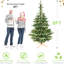 Arbre de Noël de 8 pi avec 500 pointes blanches chaudes, 1307 pe +, base en bois rustique pour les lumières artificielles de décoration intérieure festive, fête unique-72584359