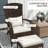 Patio Wicker Adirondack Chair with Ottoman-961625646