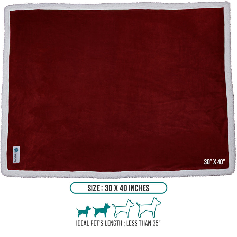 Couverture en polyester Premium Puppy, Vin