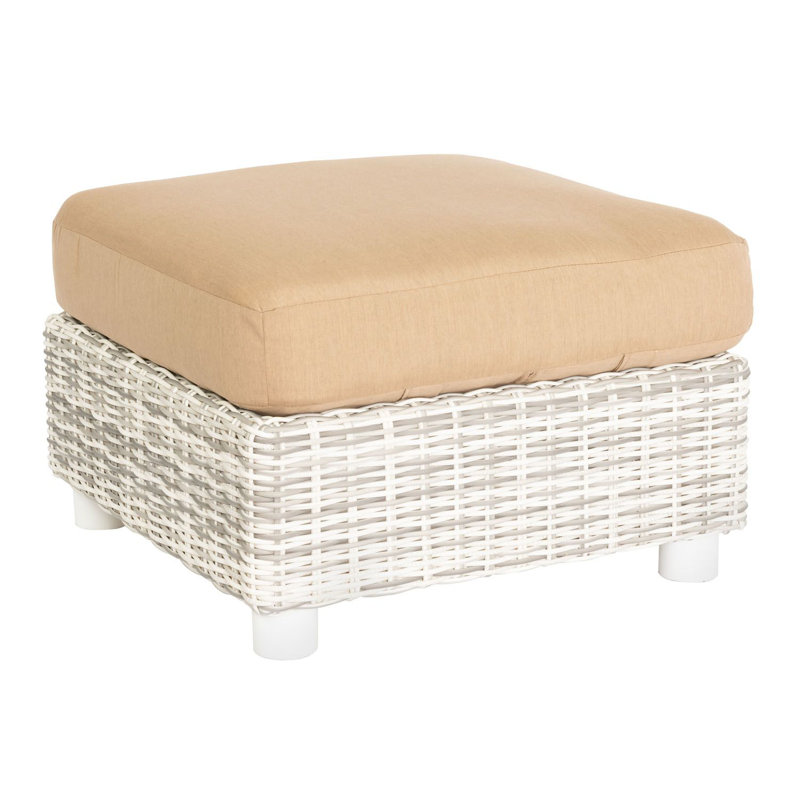 Sonoma Outdoor Ottoman, Linen Stone