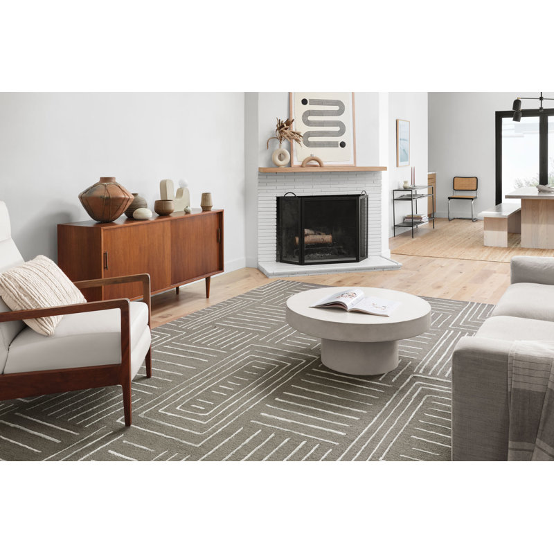 Dellon Geometric Indoor Rug, Dark Gray