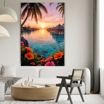 Maldives Tempered Glass Wall Art
