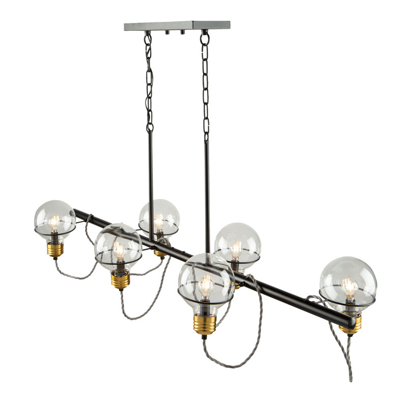 Luminaire suspendu linéaire à 6 lumières pour îlot de cuisine Arbab