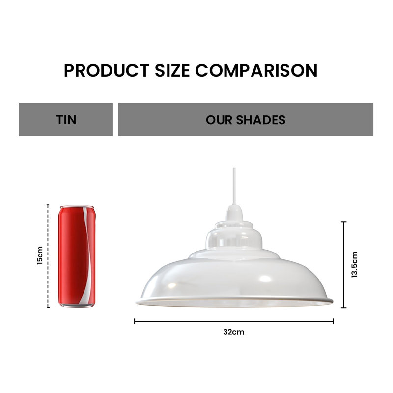 13.5 cm H Curved Lamp Shade, White