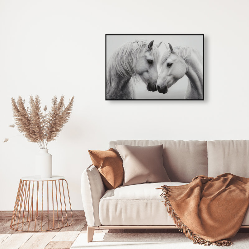 Twin Souls I Print by Oliver Gal, 11"H x 16"W, Black Floater Frame