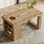 Îlot de cuisine avec tablette de rangement, table de préparation de ferme de 55 po avec grand plateau de table épais et espace pour les jambes, bois naturel