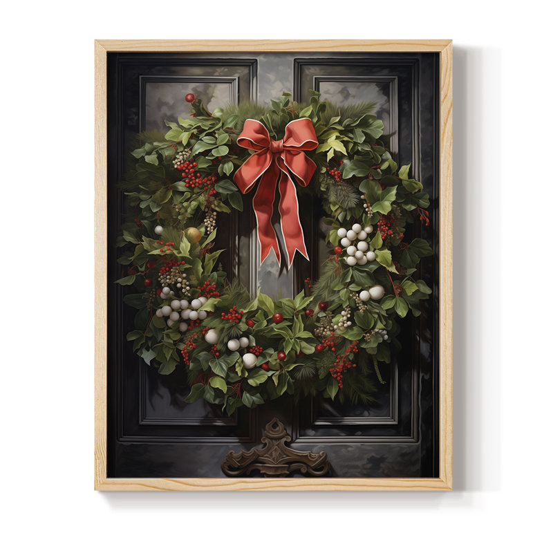 «Christmas Holiday Art DCLX», reproduction encadrée - bois massif, H 15 po x l 12 po, Naturel