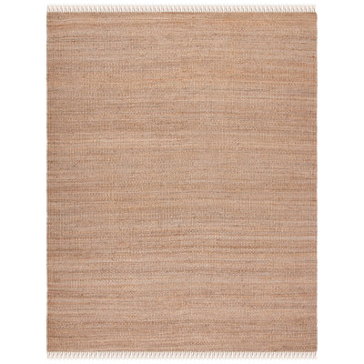 Tapis de couleur unie en jute tissé à la main en fibres naturelles Elderton