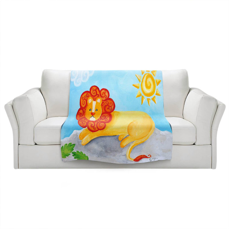 Couverture à motif de lion, 68 po x 80 po