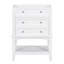 Meuble-lavabo 24 po sans lavabo, base seulement, structure en bois massif, meuble de rangement avec tiroir et tablette ouverte, meuble-lavabo