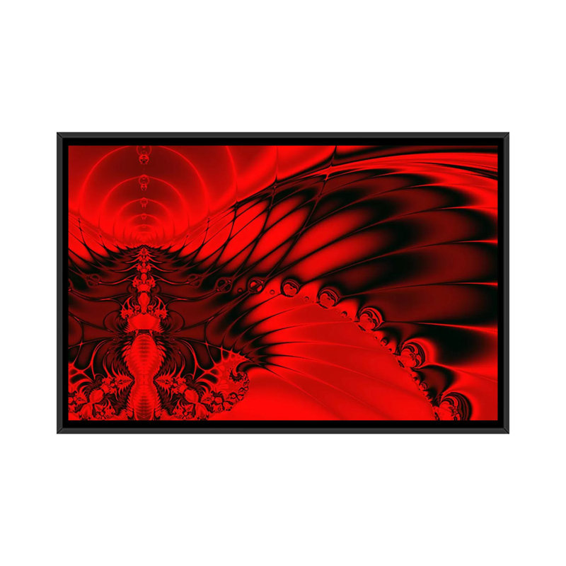 « red falcon », impression sur toile Digital, H 18 po x l 26 po x P 1,5 po, Toile avec cadre noir, Pas de tapis