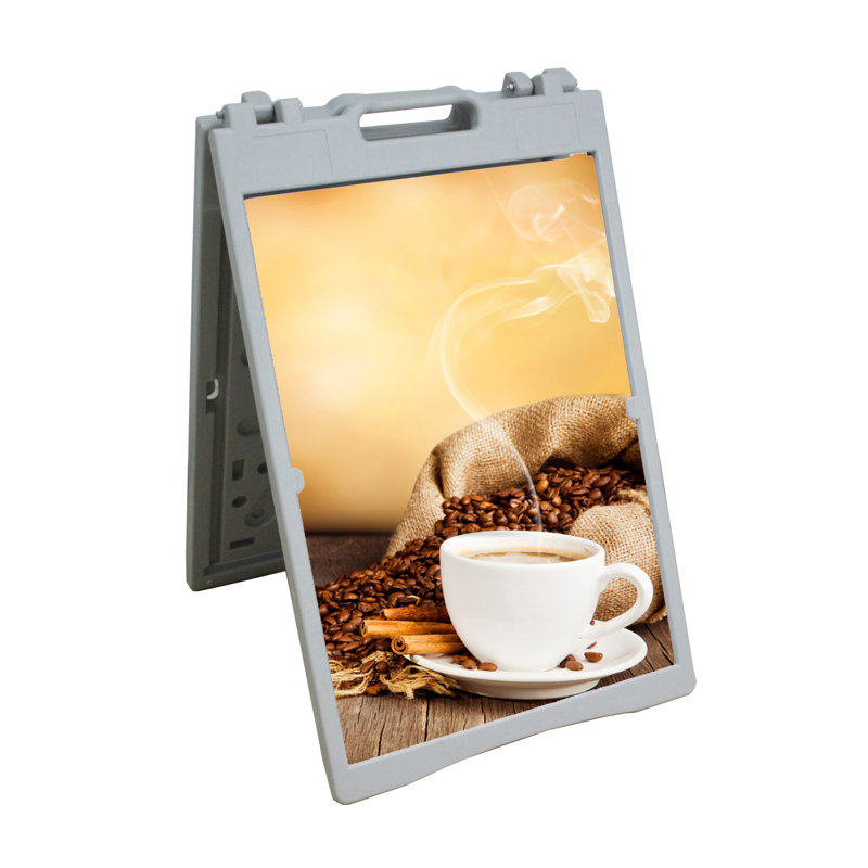 Fixturedisplays® A Frame Plastic Foldable Indoor Outdoor Sandwich Board Pavement Sign W/ 2 24.3X34.6 Blank Inserts 15963