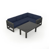 Avion Classic 5 Piece Sectional Set - Black - Cast Lagoon