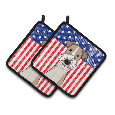 Cuisinier poignée de fox à poils et fils caroline American Flag