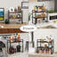 Organisateur de bureau, étagères de bureau à 2 niveaux, support de rangement en bois et tablette autoportante pour bureau, dortoir, maison