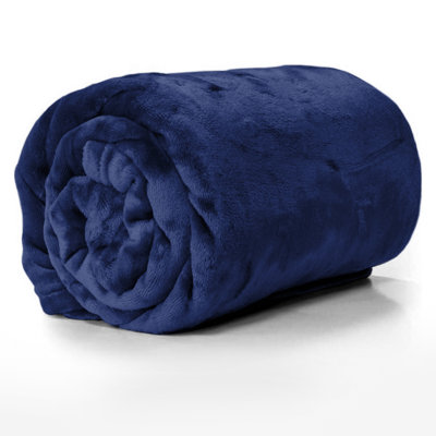 Reversible Mink Faux Plush Fur Fleece Blanket