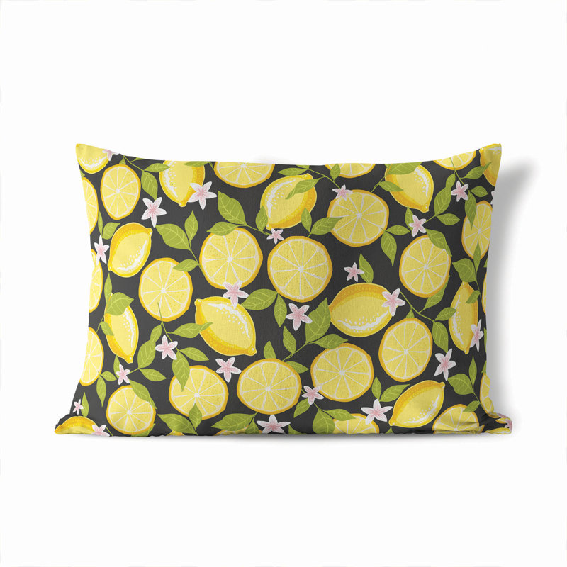Coussin lombaire d'extérieur Lemons Coastal, Gris anthracite