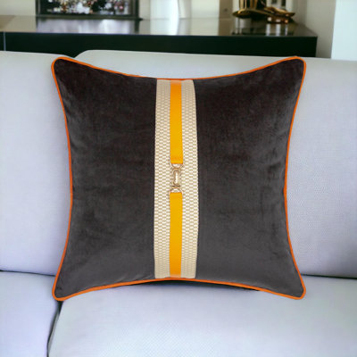 Housse de coussin 18 po en velours noir