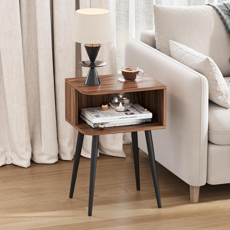 Ensemble de 2 tables de chevet, petite table de chevet pour petits espaces, table de chevet moderne Mid-Century
