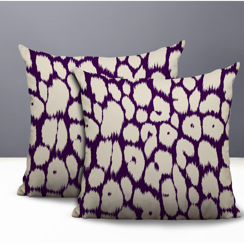 Oreiller réversible Clio Zebra, 16x16, Purple
