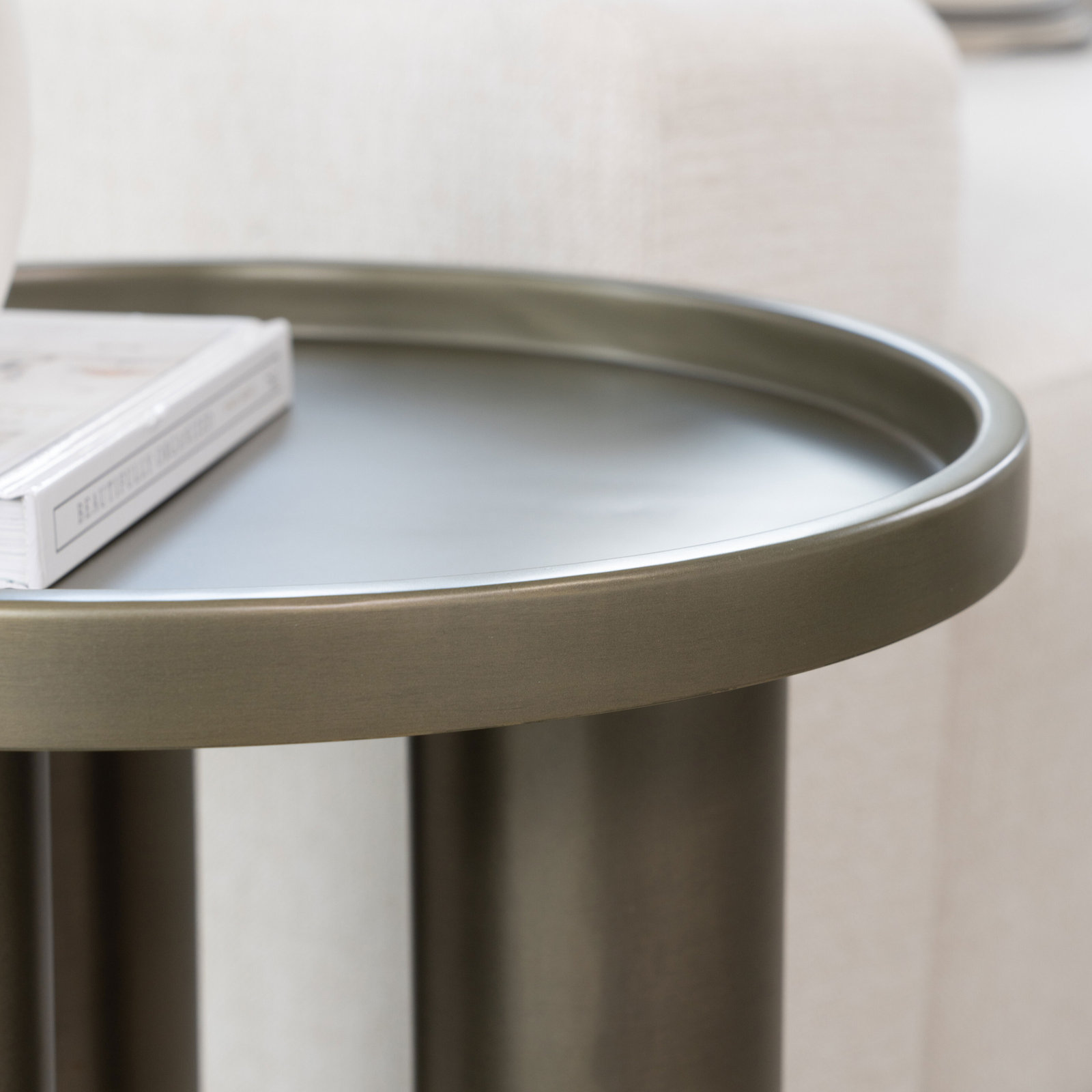 Isthia End Table, Industrial Nickel
