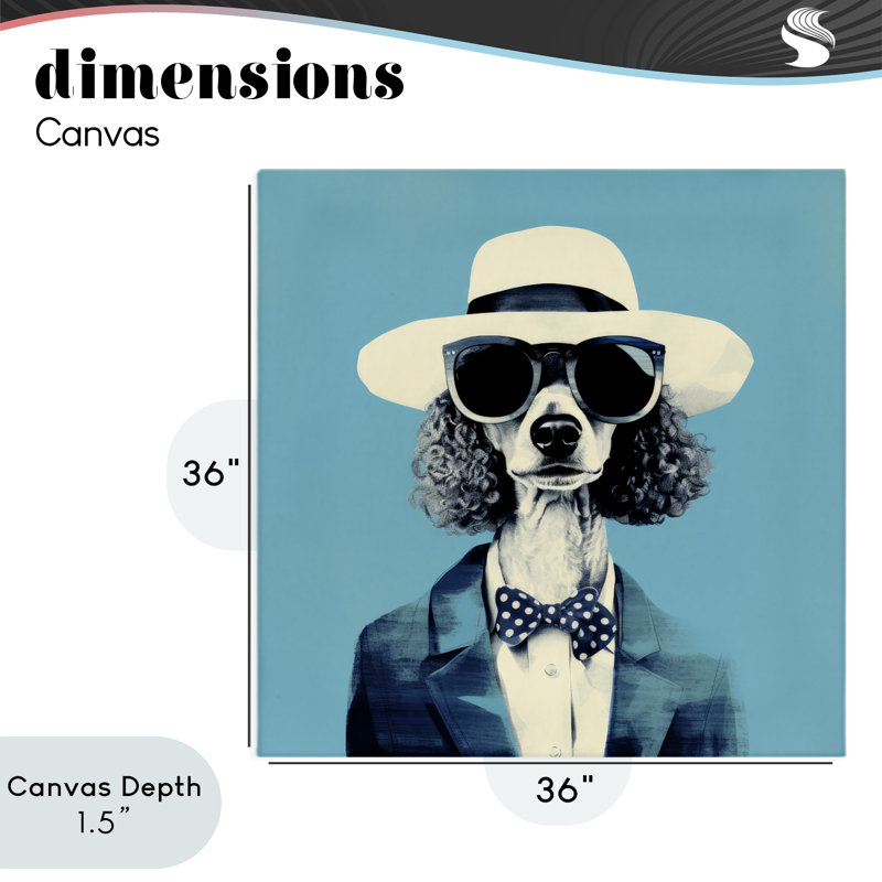 Toile rétro Canine Cool, par Ray Powers, H 36 po x l 36 po