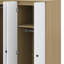 Garde-robe 4 portes avec tiroirs, tablette et tringle