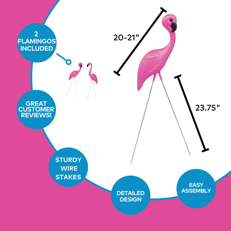 Ensemble de piquets de jardin 2 pièces Flamingo
