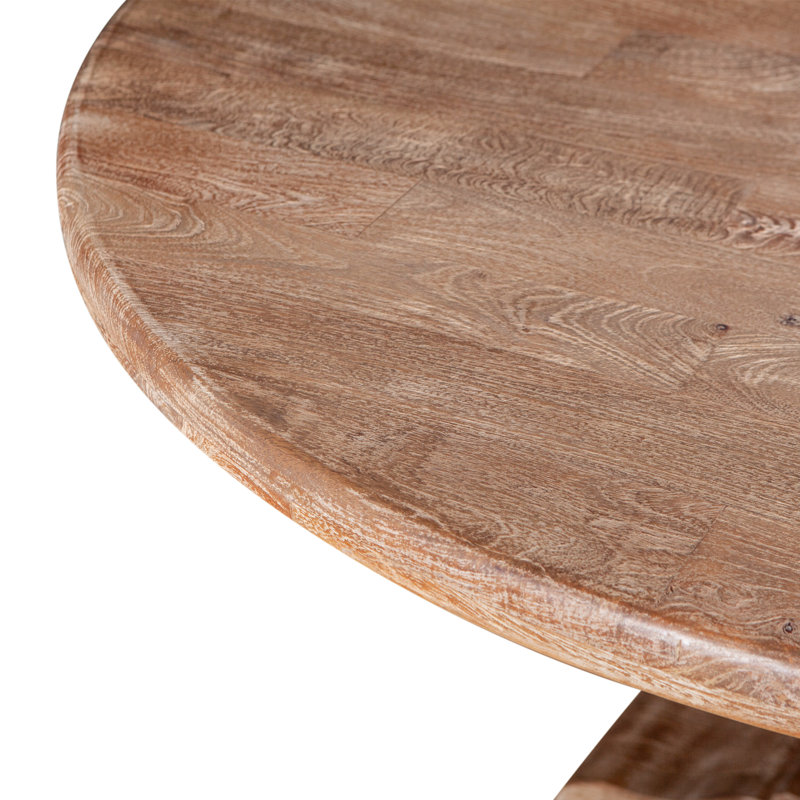 San Rafael Round Solid Wood Dining Table, 30" H x 72" W x 72" D, Brown