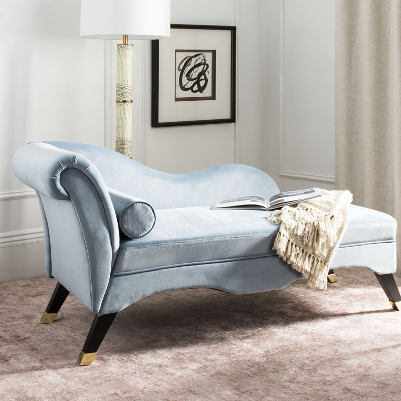 Méridienne Schumacher, Velours bleu ardoise