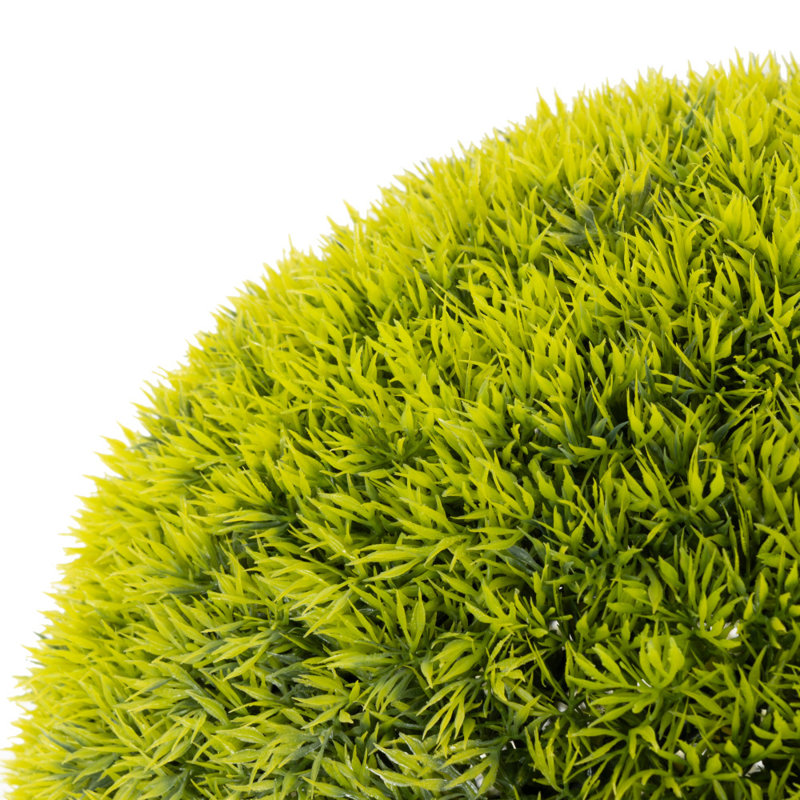 Faux Foliage Topiary Green Artificial Foliage Ball, 15'' H x 15'' W x 15'' D