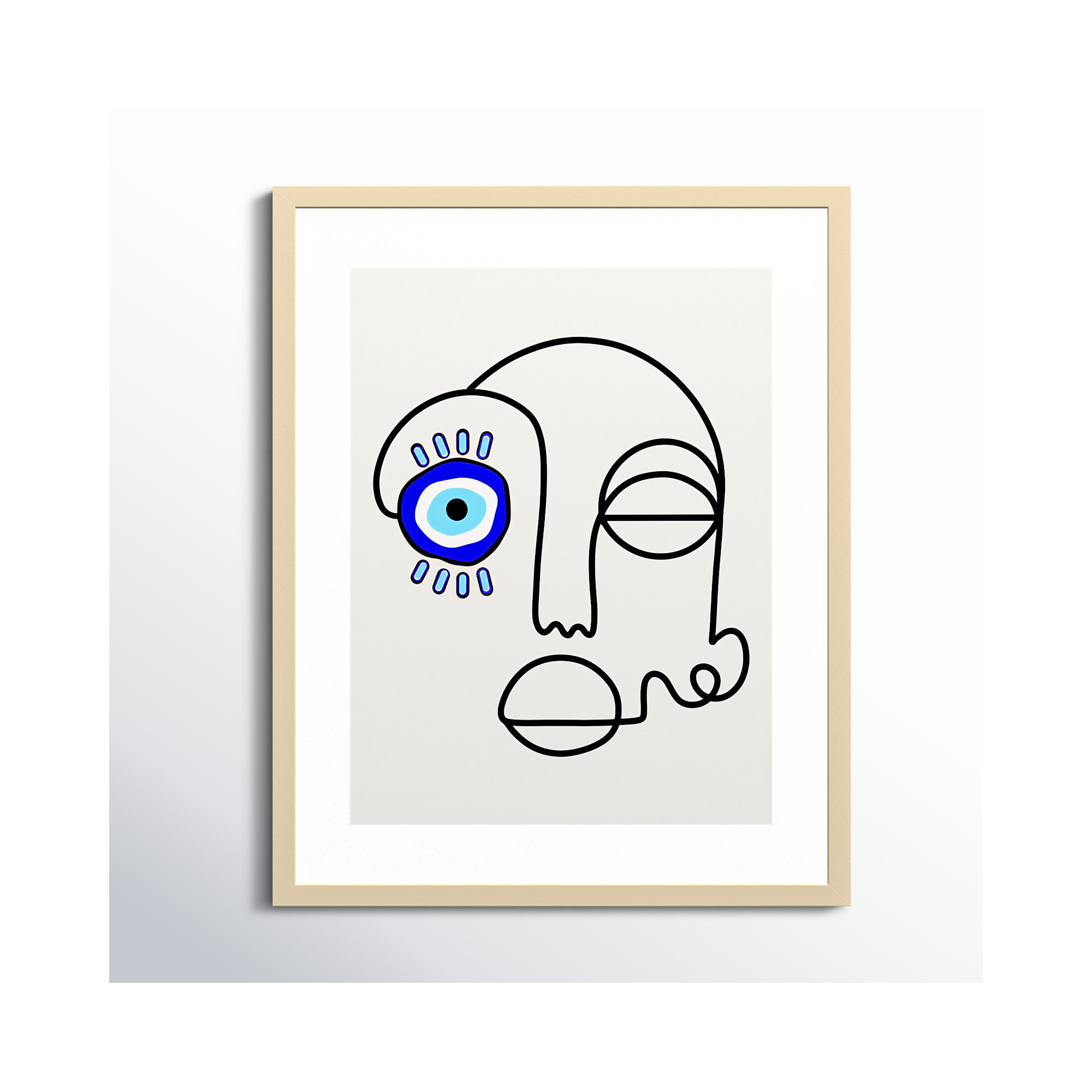 No Evil Allowed by Shatha Al Dafai, Natural, 21.38" H x 17.38" W x 0.875" D