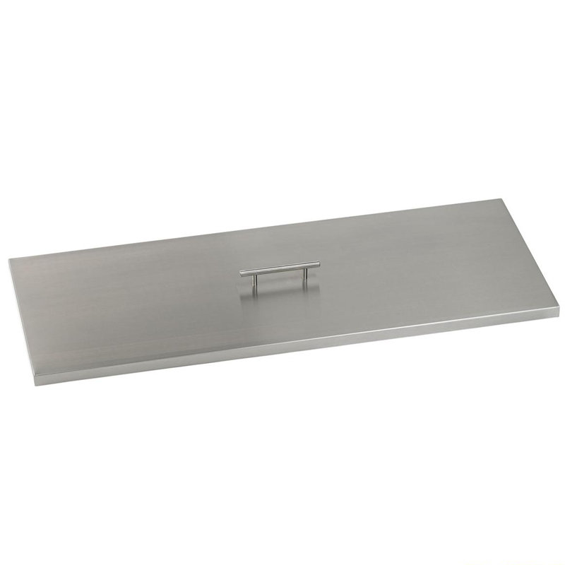 Couvercle de foyer rectangulaire en acier inoxydable, H 2,5 po x l 39 po x P 15 po