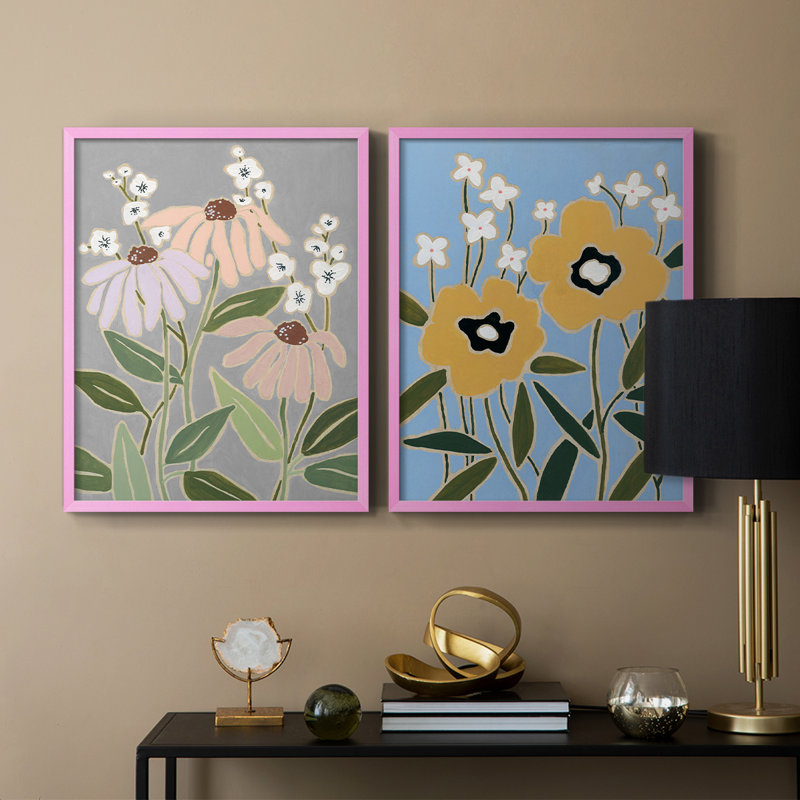Impression sur bois à motif floral I-Premium - prêt à accrocher - aucun clou requis, Rose, H 21 po x l 34 po