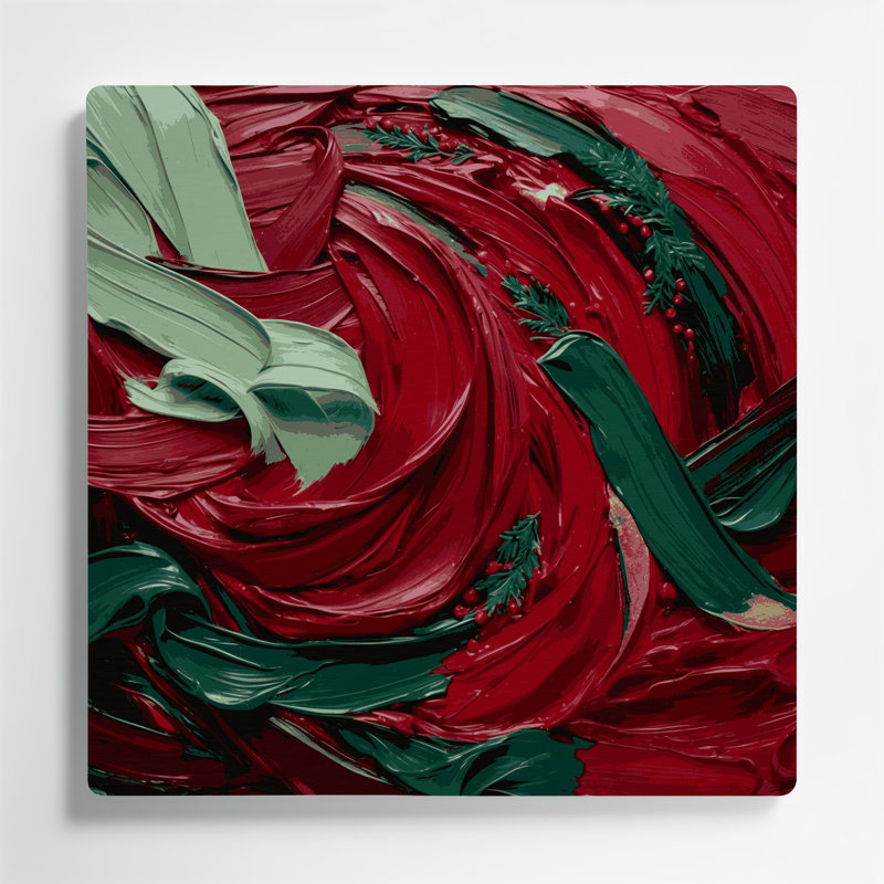 Art mural en métal rouge, H 16 po x l 16 po