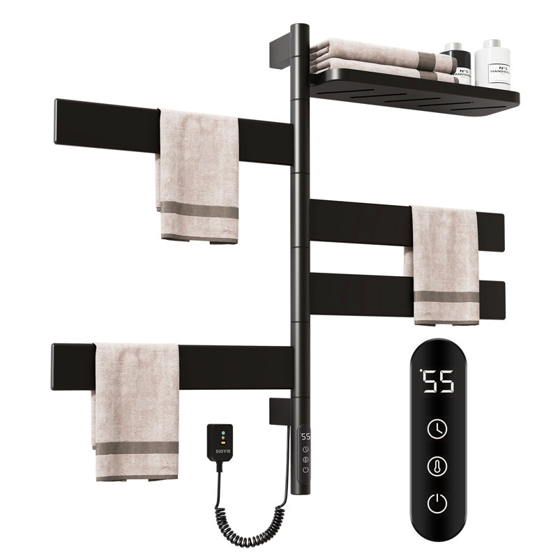 Barre à serviettes chauffante électrique, radiateur de salle de bain intelligent, radiateur de salle de bain à brancher / câblé, support pour sèche-serviettes