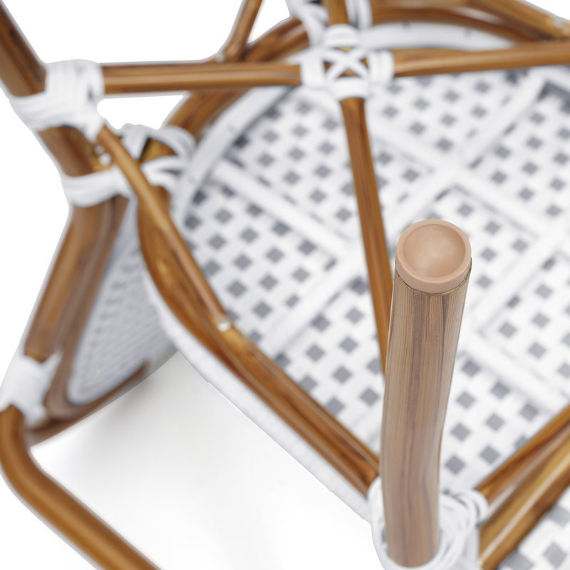 Chaises Paris empilables Comeaux, Blanc / gris / naturel