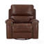 Fauteuil oscillant pivotant inclinable en similicuir brun avec garniture cloutée traditionnelle 1pc